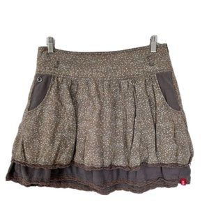 Taupe Floral Miniskirt Ditsy Floral Fairy Grunge Whimsical Size 6 edc by Espirt